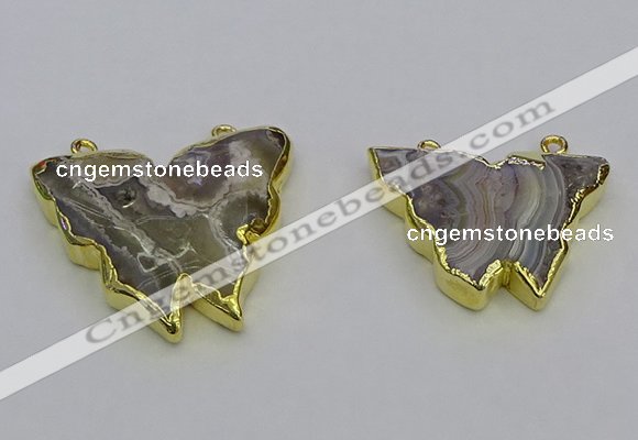 NGC5512 25*30mm - 30*40mm butterfly agate connectors wholesale