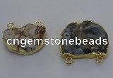NGC5514 18*25mm - 25*35mm freefrom druzy agate connectors
