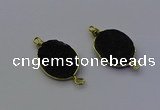 NGC5521 15*20mm freeform plated druzy agate connectors wholesale