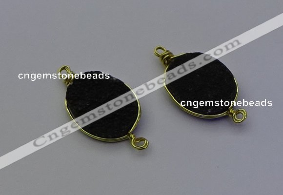 NGC5521 15*20mm freeform plated druzy agate connectors wholesale