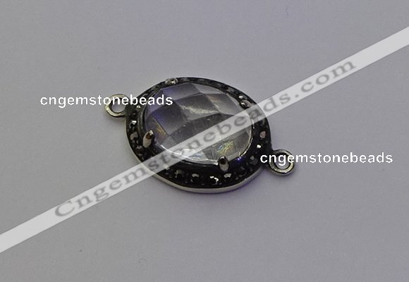 NGC5524 16*20mm oval white crystal connectors wholesale