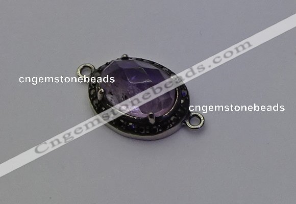 NGC5527 16*20mm oval light amethyst connectors wholesale