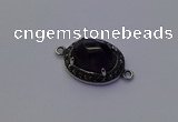 NGC5528 16*20mm oval amethyst gemstone connectors wholesale