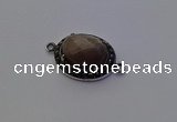 NGC5540 16*20mm oval moonstone gemstone connectors wholesale