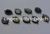 NGC5545 16*20mm oval mixed gemstone connectors wholesale