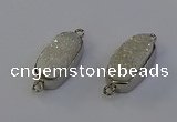 NGC5548 10*22mm - 12*25mm freeform plated druzy quartz connectors