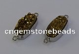 NGC5550 10*22mm - 12*25mm freeform plated druzy quartz connectors