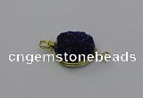 NGC5609 15mm - 16mm coin plated druzy quartz connectors wholesale