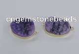 NGC562 18*25mm - 25*30mm freeform druzy agate connectors wholesale