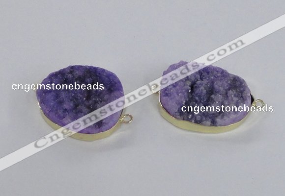 NGC562 18*25mm - 25*30mm freeform druzy agate connectors wholesale