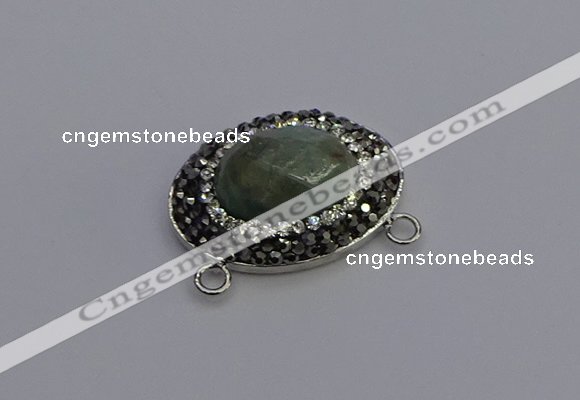 NGC5652 18*25mm faceted oval amazonite gemstone connectors