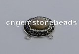 NGC5655 18*25mm faceted oval moonstone gemstone connectors