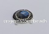 NGC5657 18*25mm faceted oval labradorite gemstone connectors