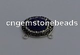 NGC5659 18*25mm faceted oval lapis lazuli gemstone connectors