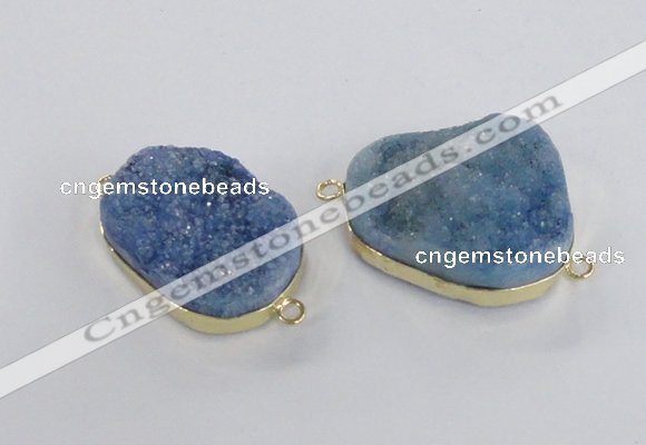 NGC566 18*25mm - 25*30mm freeform druzy agate connectors wholesale