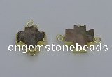 NGC5663 20*20mm - 22*22mm cross druzy agate connectors wholesale