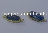 NGC5667 12*22mm - 14*24mm oval blue kyanite connectors