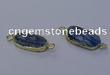 NGC5667 12*22mm - 14*24mm oval blue kyanite connectors