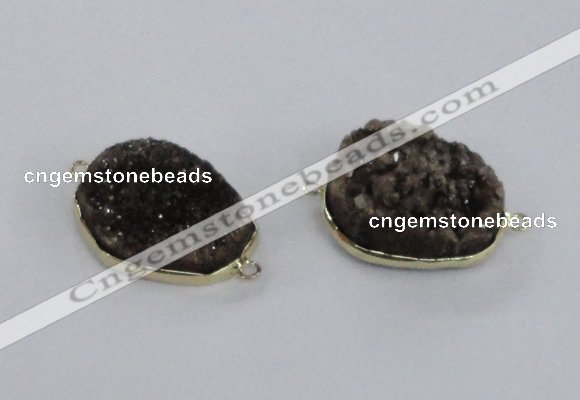 NGC567 18*25mm - 25*30mm freeform druzy agate connectors wholesale