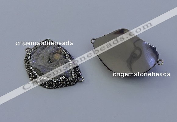 NGC5670 25*35mm - 30*40mm freeform druzy agate connectors