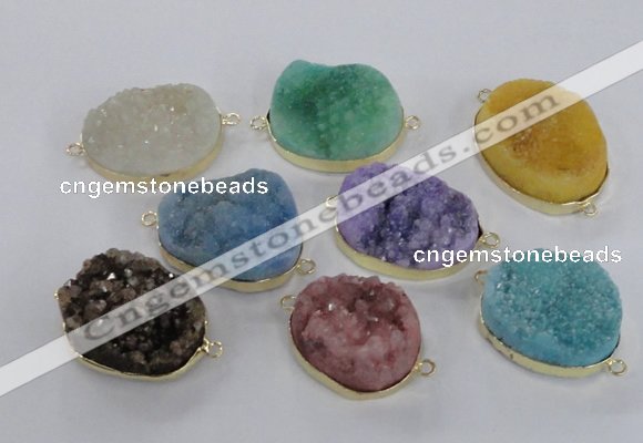 NGC568 18*25mm - 25*30mm freeform druzy agate connectors wholesale