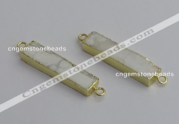 NGC5680 10*40mm rectangle white howlite connectors wholesale