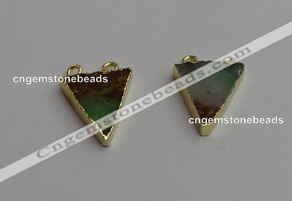 NGC5693 16*20mm triangle australia chrysoprase connectors