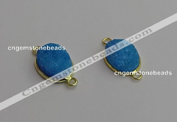 NGC5698 12*16mm oval druzy agate connectors wholesale