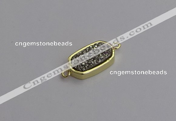 NGC5709 10*16mm freeform plated druzy quartz connectors