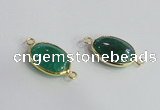 NGC572 13*18mm oval agate gemstone connectors wholesale