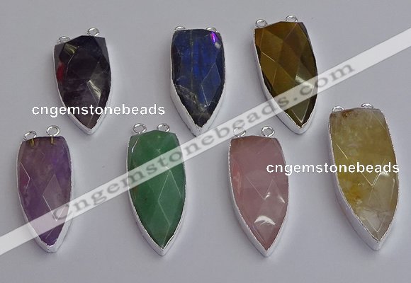 NGC5735 15*35mm - 16*45mm arrowhead mixed gemstone connectors