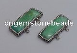 NGC5745 15*40mm rectangle amazonite gemstone connectors