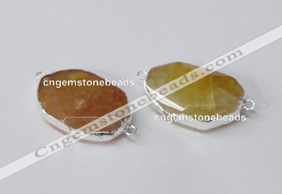 NGC575 18*25mm - 22*30mm freeform agate gemstone connectors