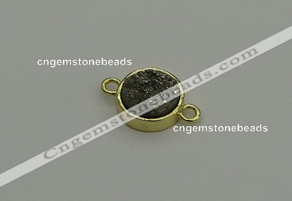 NGC5778 12mm coin plated druzy agate connectors wholesale