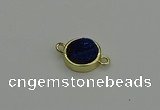 NGC5783 12mm coin plated druzy agate connectors wholesale