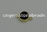 NGC5784 12mm coin plated druzy agate connectors wholesale