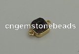 NGC5792 10*10mm square plated druzy agate connectors wholesale