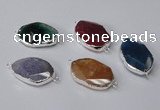 NGC580 18*25mm - 22*30mm freeform agate gemstone connectors