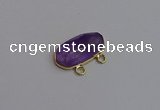 NGC5812 13*25mm faceted oval amethyst connectors wholesale