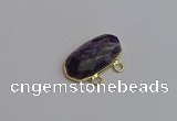 NGC5814 13*25mm faceted oval amethyst connectors wholesale