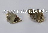 NGC584 18*25mm - 20*30mm nuggets lemon quartz gemstone connectors