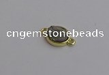 NGC5840 11*13mm oval plated druzy agate connectors wholesale