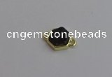 NGC5857 12*12mm hexagon plated druzy agate connectors wholesale