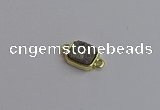 NGC5860 10*12mm rectangle plated druzy agate connectors wholesale