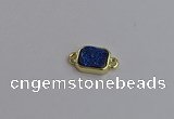 NGC5864 10*12mm rectangle plated druzy agate connectors wholesale