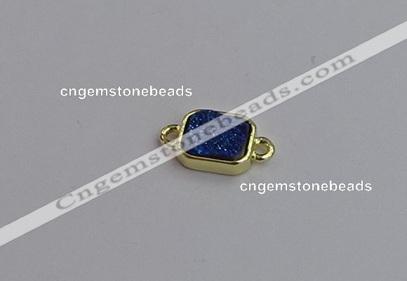 NGC5864 10*12mm rectangle plated druzy agate connectors wholesale