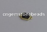 NGC5867 10*12mm rectangle plated druzy agate connectors wholesale