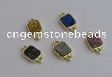 NGC5868 10*12mm rectangle plated druzy agate connectors wholesale