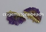 NGC5874 35*55mm - 40*60mm freeform druzy amethyst connectors