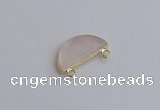 NGC5901 13*26mm moon rose quartz connectors wholesale